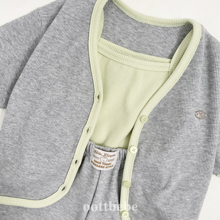 Oott Bebe - Korean Children Fashion - #todddlerfashion - Petit Waffle Set - 9
