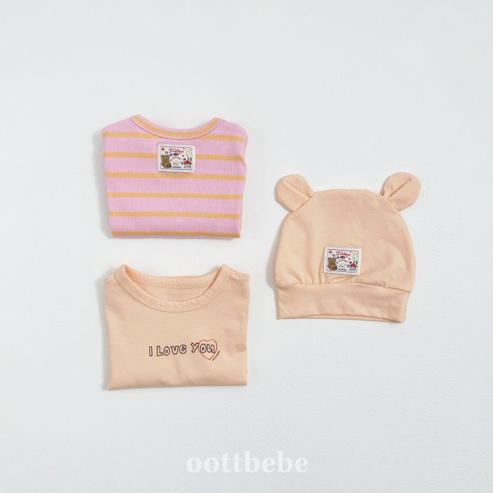 Oott Bebe - Korean Children Fashion - #todddlerfashion - I Love Bear Beanie - 8