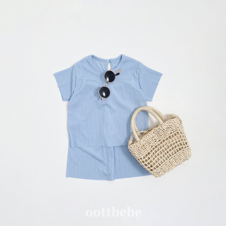 Oott Bebe - Korean Children Fashion - #toddlerclothing - Volley Pleated Top Bottom Set - 5