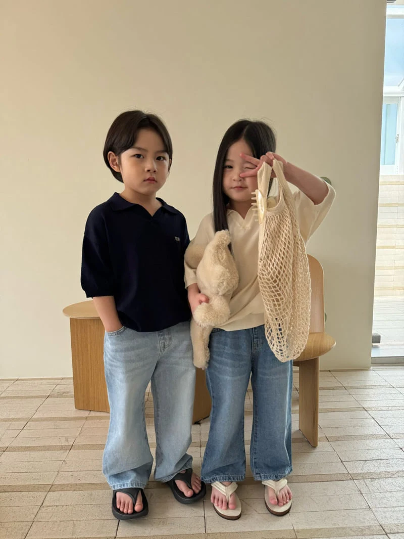 Our - Korean Children Fashion - #childofig - Leaf Knit Collar Tee - 5