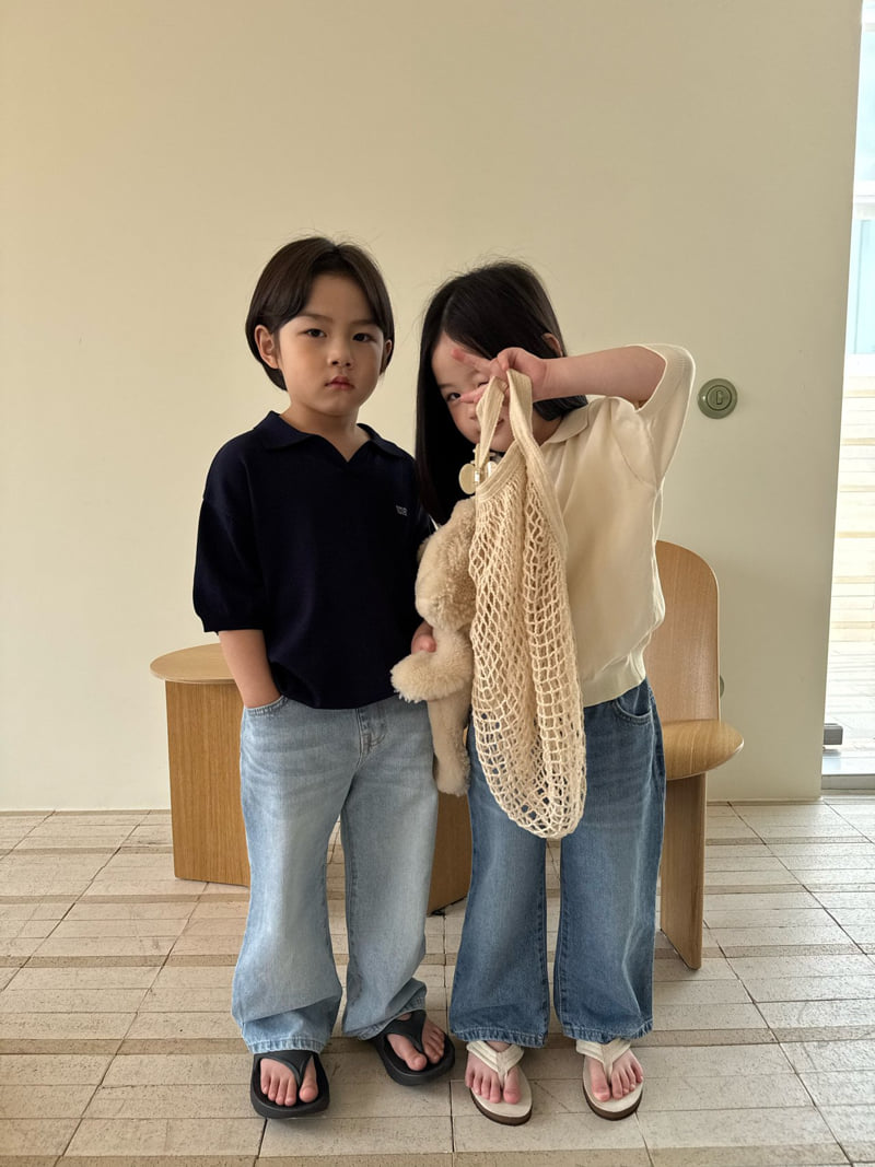 Our - Korean Children Fashion - #childofig - Leaf Knit Collar Tee - 6