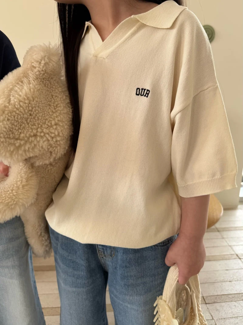 Our - Korean Children Fashion - #designkidswear - Leaf Knit Collar Tee - 8