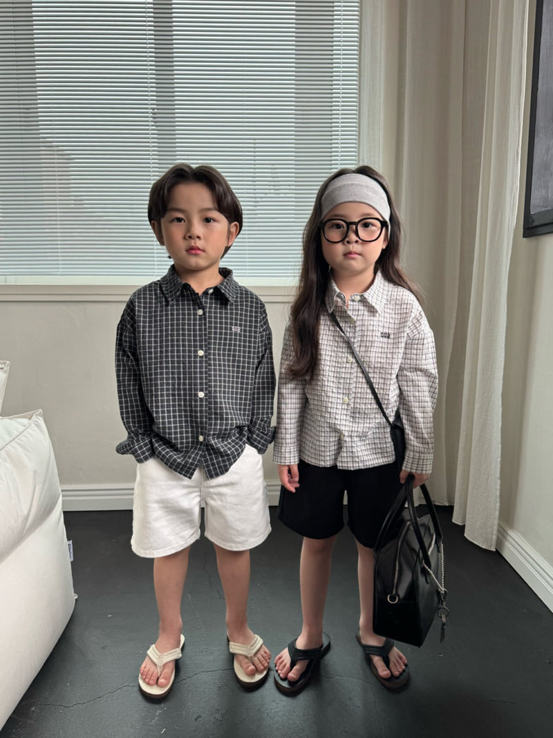 Our - Korean Children Fashion - #kidsshorts - Breeze Check Shirt - 10