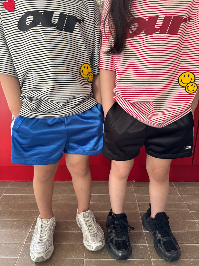 Our - Korean Children Fashion - #kidsshorts - Wappen Striped Tee - 9