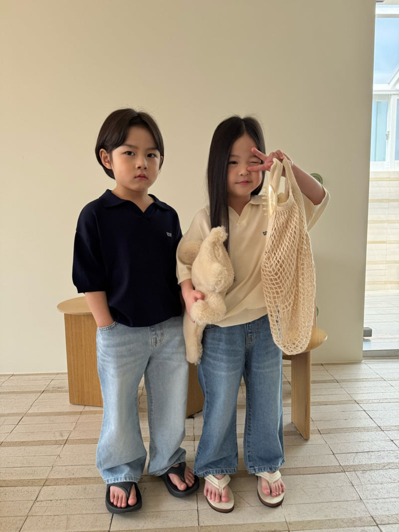 Our - Korean Children Fashion - #minifashionista - Leaf Knit Collar Tee - 4