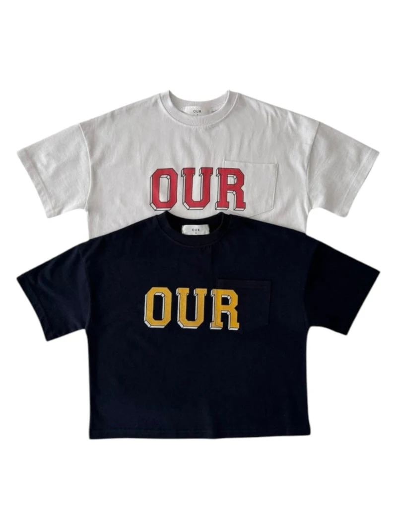 Our - Korean Children Fashion - #todddlerfashion - Big Logo Pocket Tee