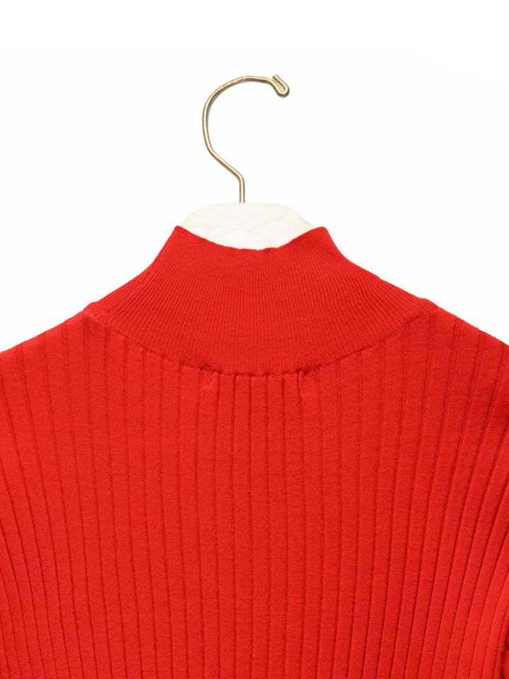 Paper Moon - Korean Women Fashion - #momslook - Classic Ribbed Half Turtleneck Knit Top - 9