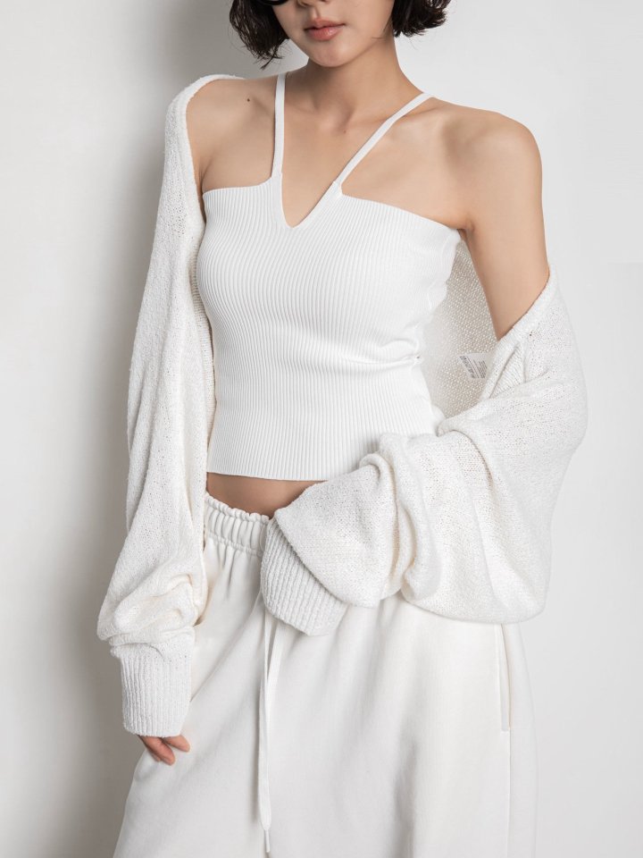 Paper Moon - Korean Women Fashion - #momslook - Loose Fit Linen Bolero Knit Cardigan - 9