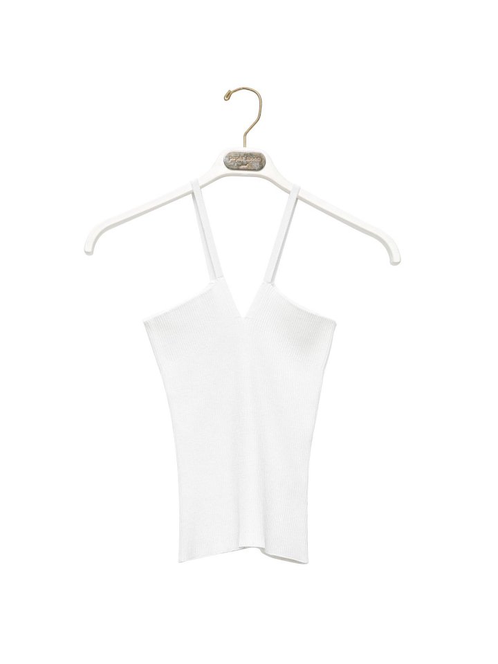 Paper Moon - Korean Women Fashion - #momslook - V Line Strap Rib Knit Top - 10