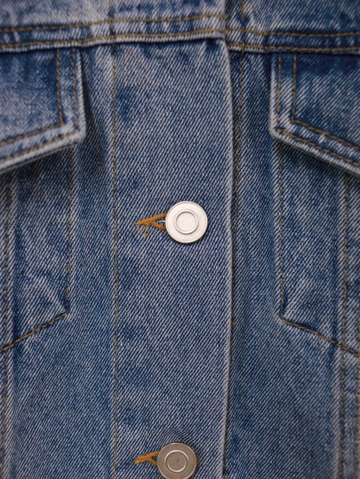Paper Moon - Korean Women Fashion - #momslook - Maxi Padded Shoulder Over Denim Jacket - 9