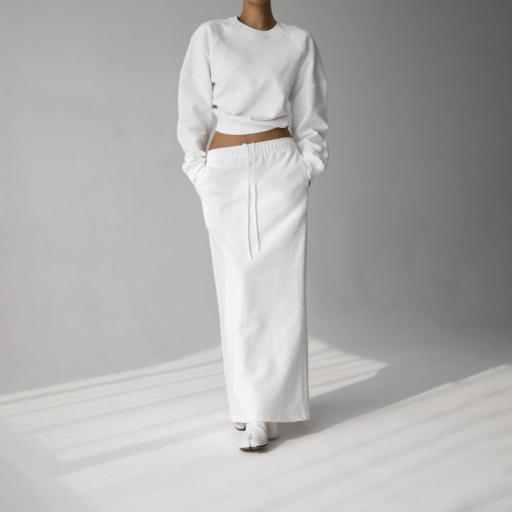 Paper Moon - Korean Women Fashion - #momslook - Back Slit Detail Maxi Pencil Jersey Sweat Skirt