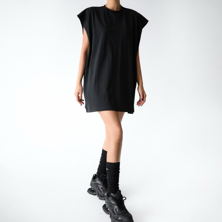 Paper Moon - Korean Women Fashion - #momslook - Premium Cotton Oversized Sleeveless Long Tee - 2