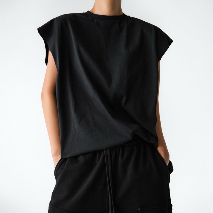 Paper Moon - Korean Women Fashion - #momslook - Premium Cotton Oversized Sleeveless Long Tee - 6