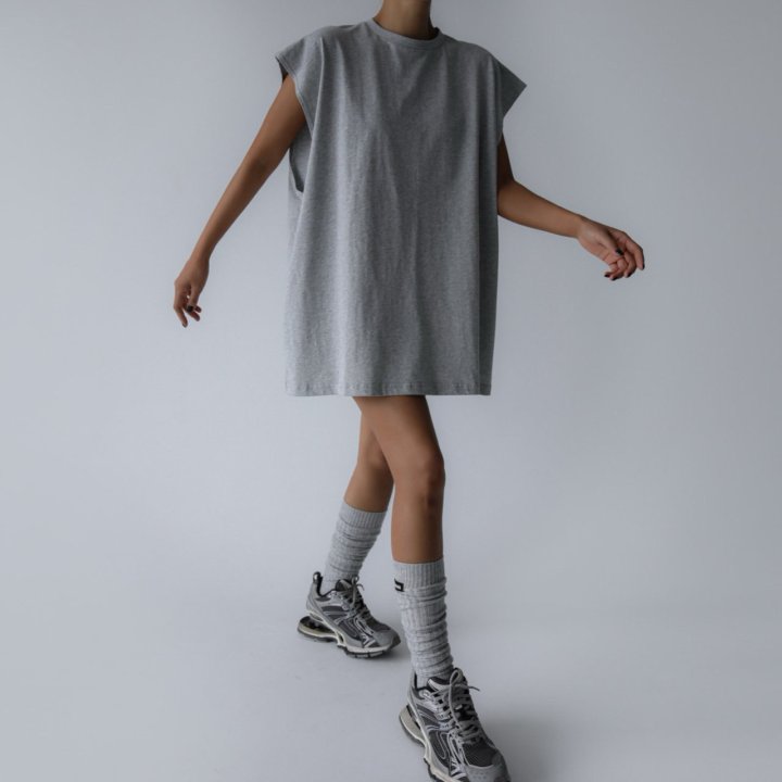 Paper Moon - Korean Women Fashion - #momslook - Premium Cotton Oversized Sleeveless Long Tee