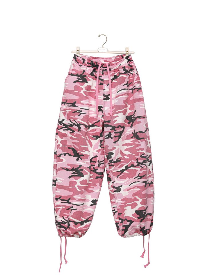 Paper Moon - Korean Women Fashion - #momslook - Camouflage Cotton Banded Maxi Wide Trousers - 5