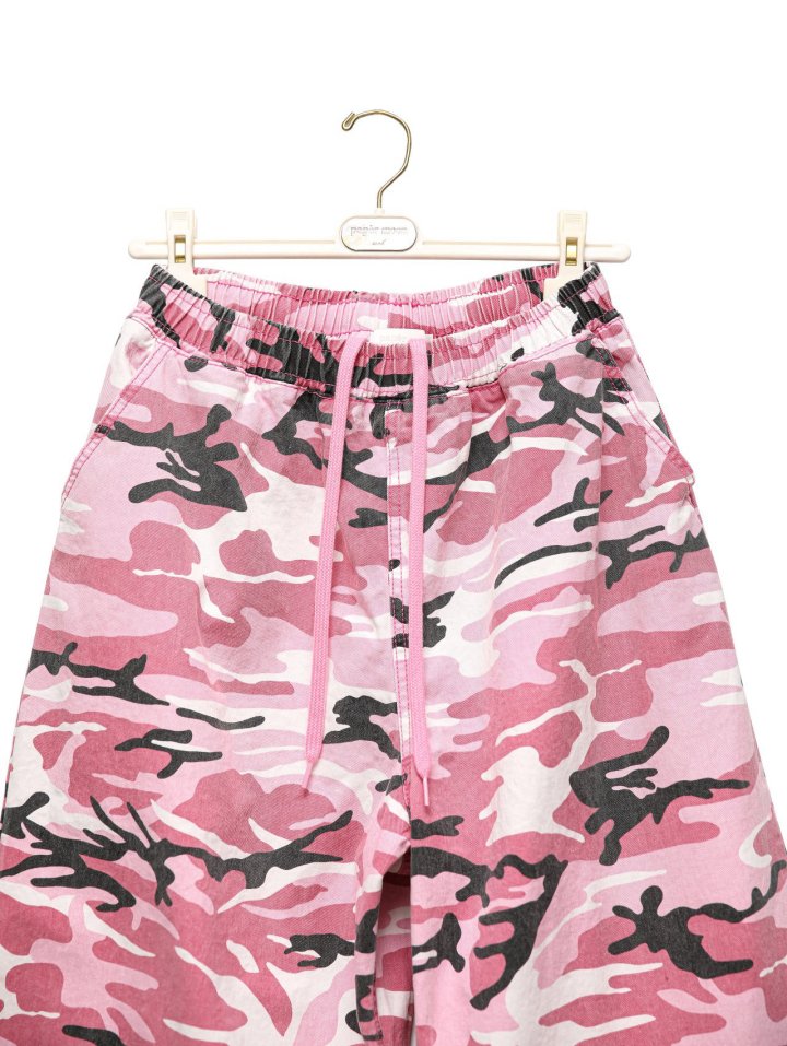 Paper Moon - Korean Women Fashion - #momslook - Camouflage Cotton Banded Maxi Wide Trousers - 6