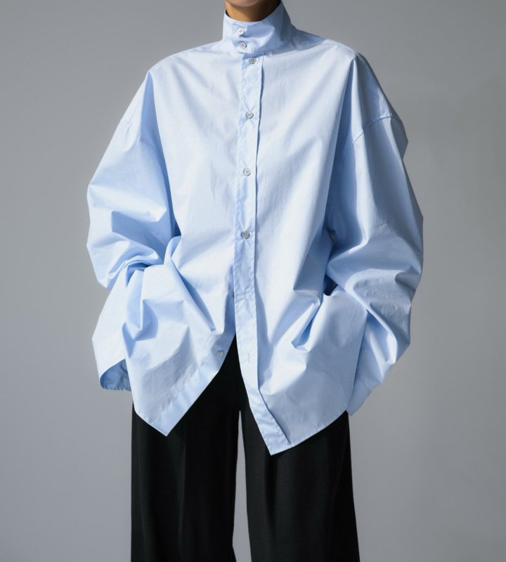 Paper Moon - Korean Women Fashion - #momslook - Oversized Cotton Baracuta Neck Button Down Shirt