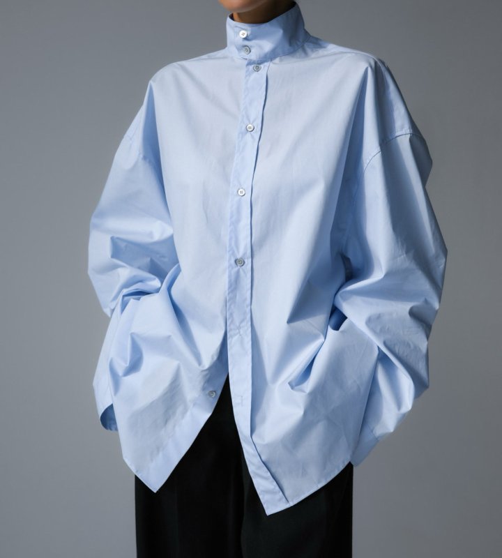 Paper Moon - Korean Women Fashion - #momslook - Oversized Cotton Baracuta Neck Button Down Shirt - 3
