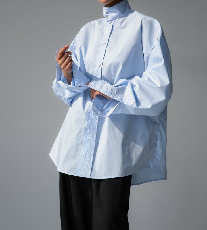 Paper Moon - Korean Women Fashion - #momslook - Oversized Cotton Baracuta Neck Button Down Shirt - 4