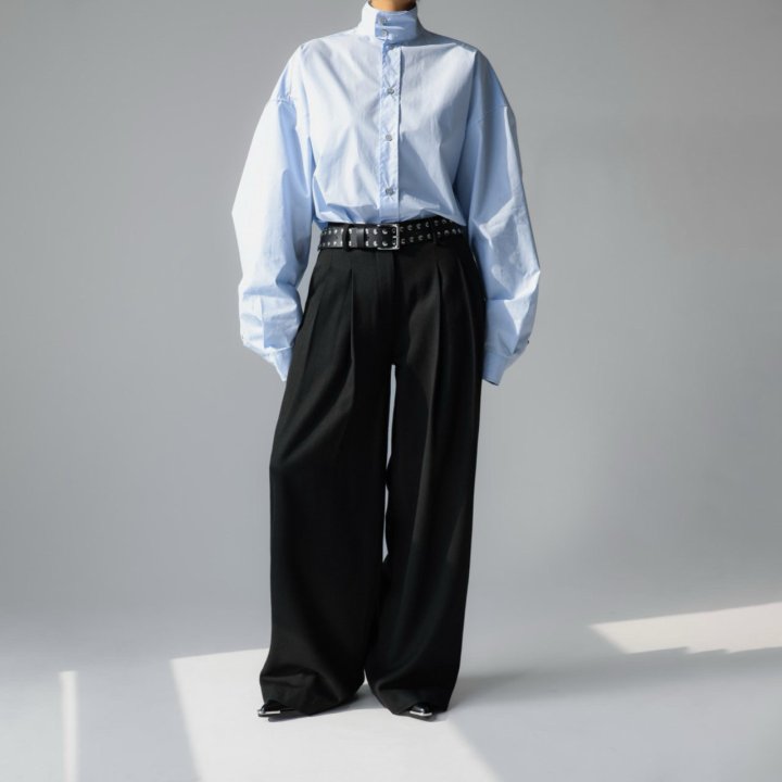 Paper Moon - Korean Women Fashion - #momslook - Oversized Cotton Baracuta Neck Button Down Shirt - 5