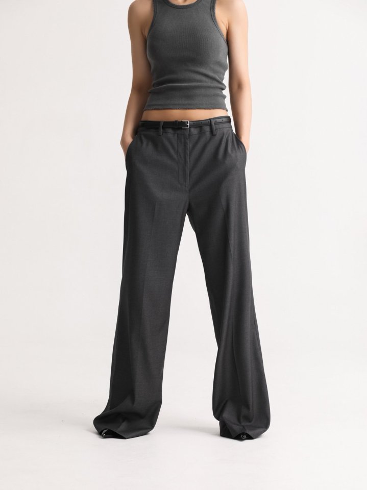 Paper Moon - Korean Women Fashion - #momslook - Classic Low Rise Pintuck Slacks