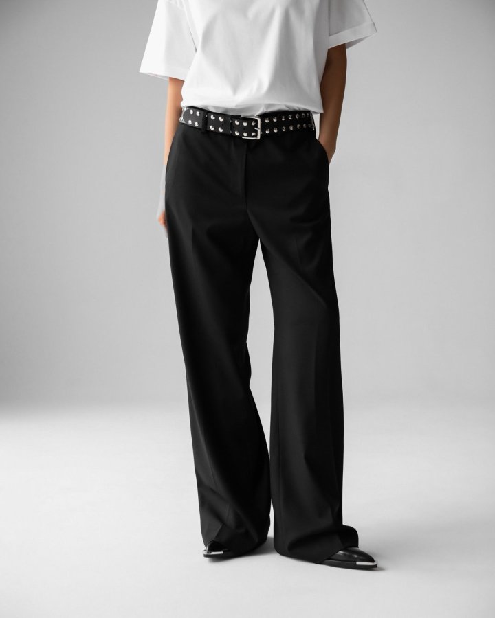 Paper Moon - Korean Women Fashion - #momslook - Classic Low Rise Pintuck Slacks - 2
