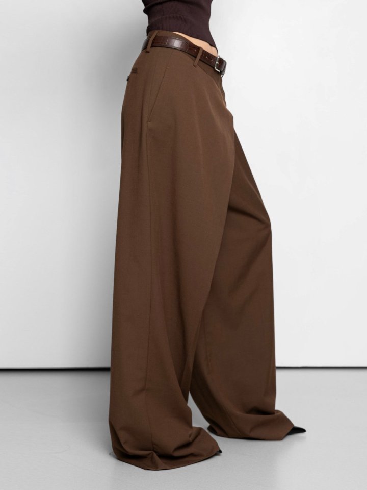 Paper Moon - Korean Women Fashion - #momslook - Asymmetry Pintuck Wide Maxi Trouser - 6
