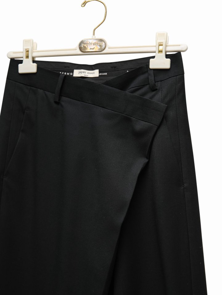 Paper Moon - Korean Women Fashion - #momslook - Asymmetry Pintuck Wide Maxi Trouser - 11