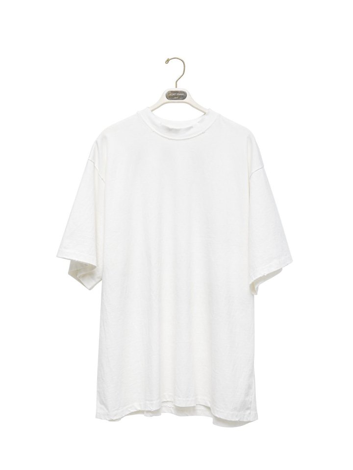 Paper Moon - Korean Women Fashion - #momslook - Mock Neck Ribbed Damage Detail Oversized Pigment Tee - 5