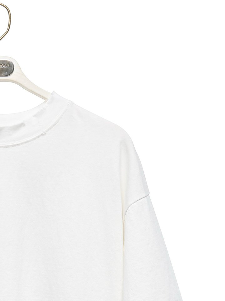 Paper Moon - Korean Women Fashion - #momslook - Mock Neck Ribbed Damage Detail Oversized Pigment Tee - 9