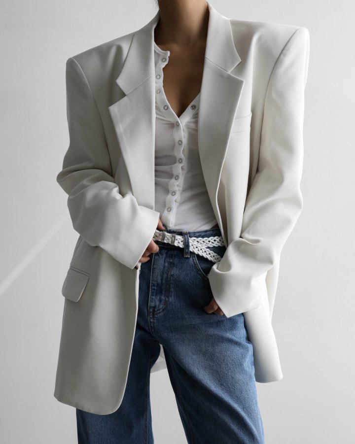 Paper Moon - Korean Women Fashion - #momslook - Classic Oversized Maxi Length Blazer - 2