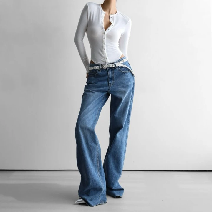 Paper Moon - Korean Women Fashion - #momslook - Ring Snap Button Detail Bodysuit