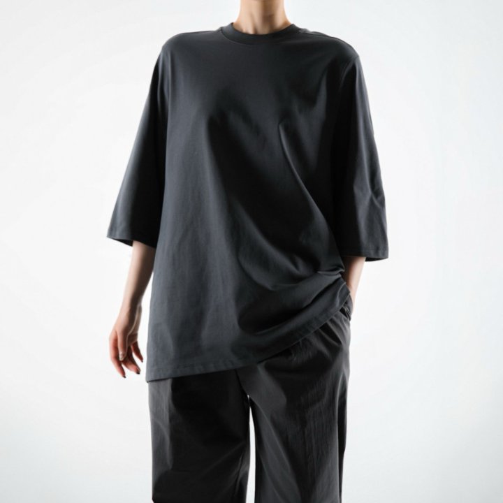 Paper Moon - Korean Women Fashion - #momslook - Oversized Fit Back Slit Detail Tee - 4