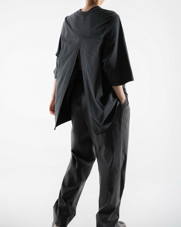 Paper Moon - Korean Women Fashion - #momslook - Oversized Fit Back Slit Detail Tee - 5
