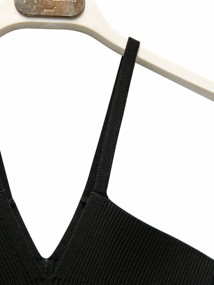 Paper Moon - Korean Women Fashion - #momslook - V Line Strap Rib Knit Top - 10