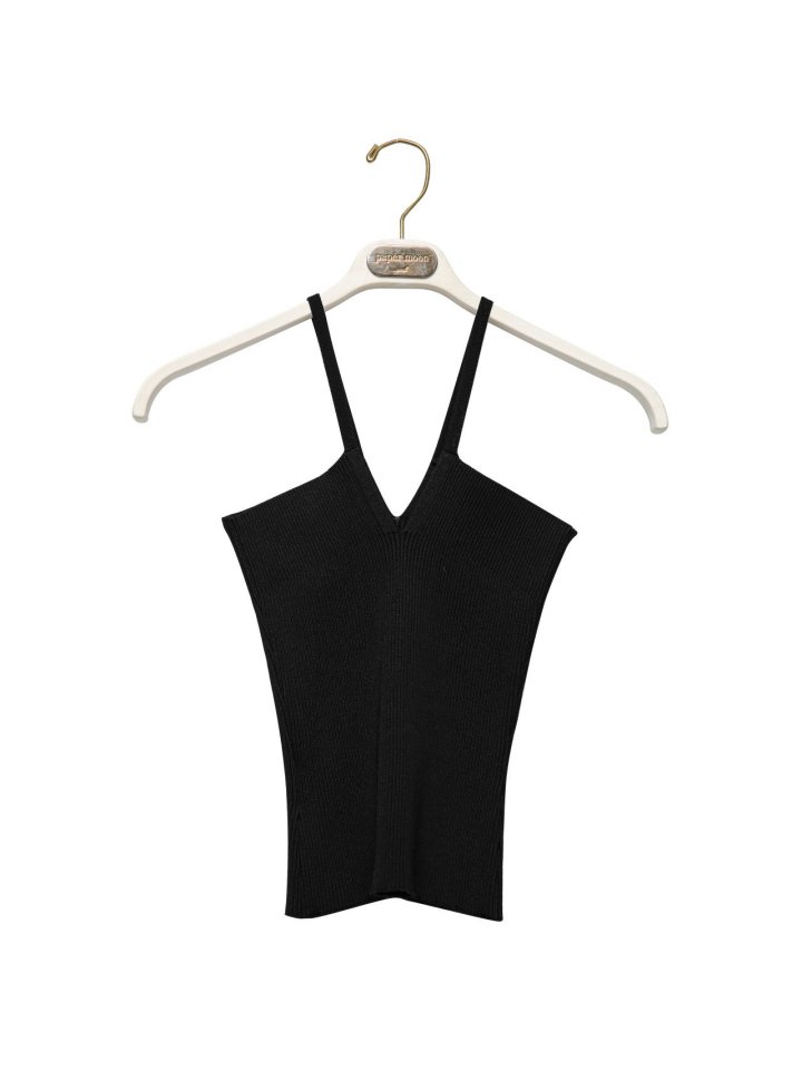 Paper Moon - Korean Women Fashion - #momslook - V Line Strap Rib Knit Top - 8