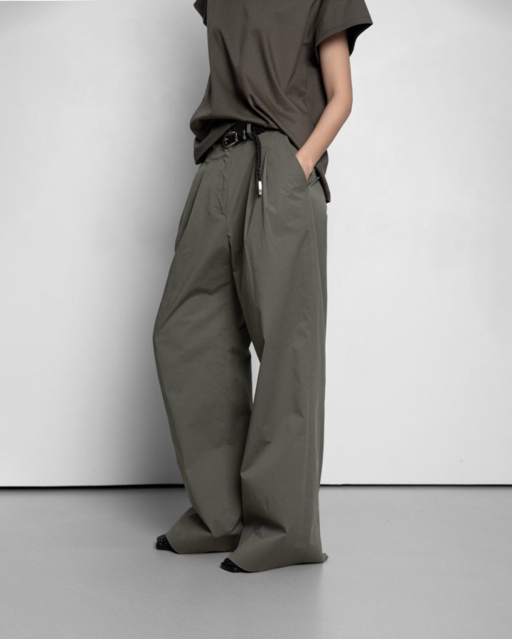 Paper Moon - Korean Women Fashion - #vintagekidsstyle - Cotton Two Pintuck Wide Trousers - 4