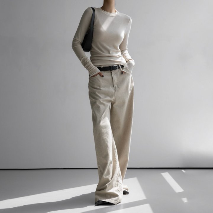 Paper Moon - Korean Women Fashion - #pursuepretty - Layered Detail Ribbed Long Sleeved Tee
