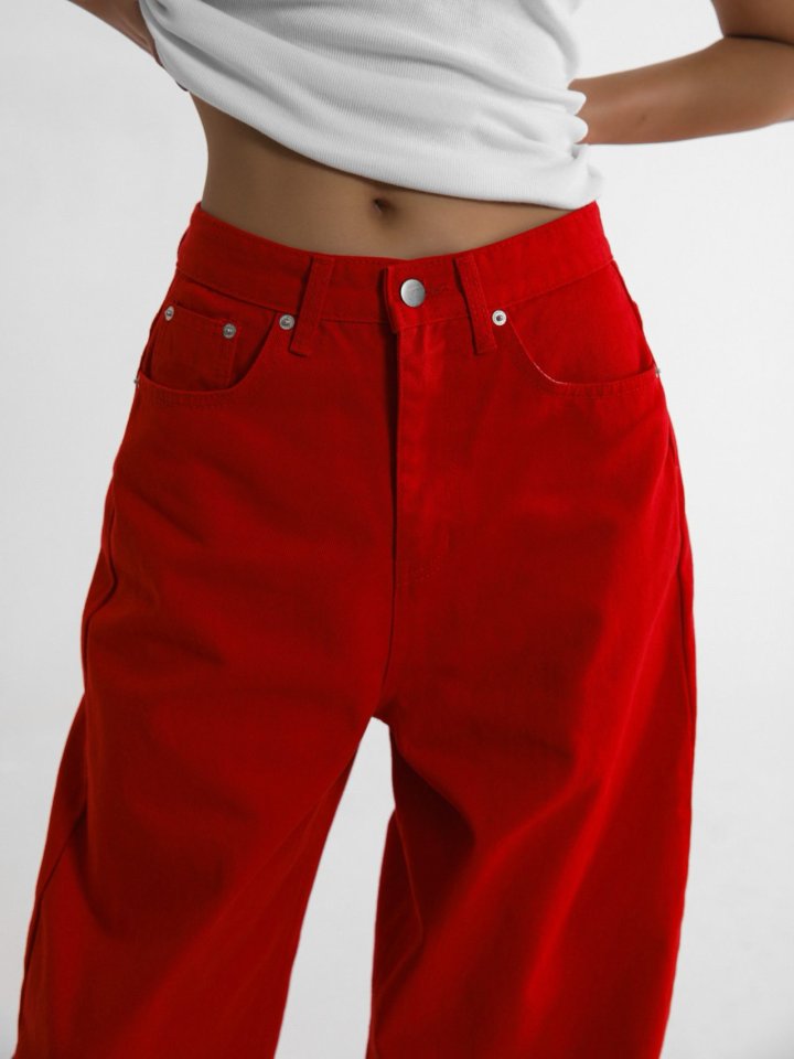 Paper Moon - Korean Women Fashion - #restrostyle - Color Point Wide Cotton Twill Trousers - 5