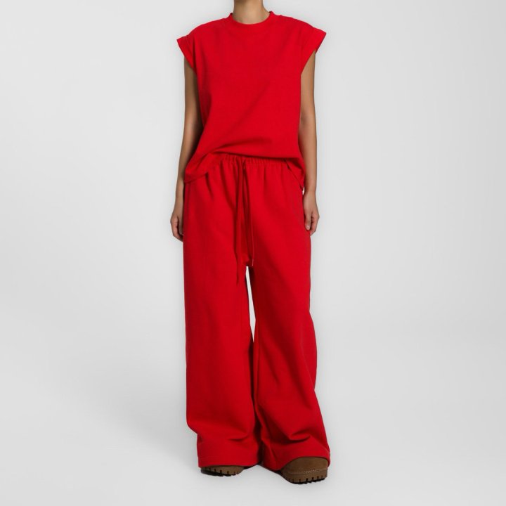 Paper Moon - Korean Women Fashion - #restrostyle - Maxi Wide Detail Sweat Trousers - 3