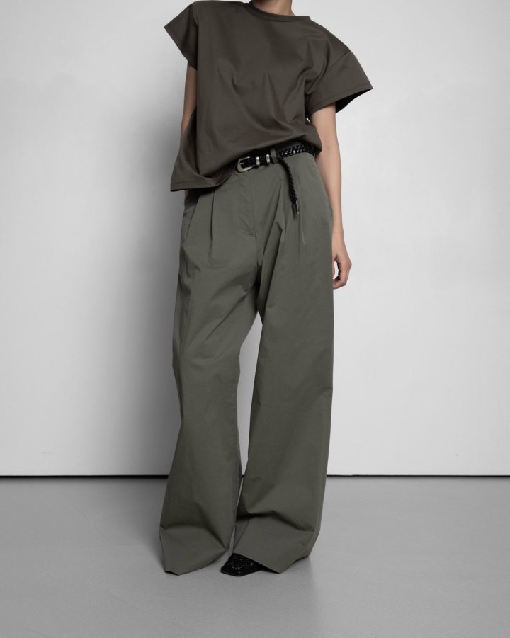 Paper Moon - Korean Women Fashion - #restrostyle - Cotton Two Pintuck Wide Trousers - 5