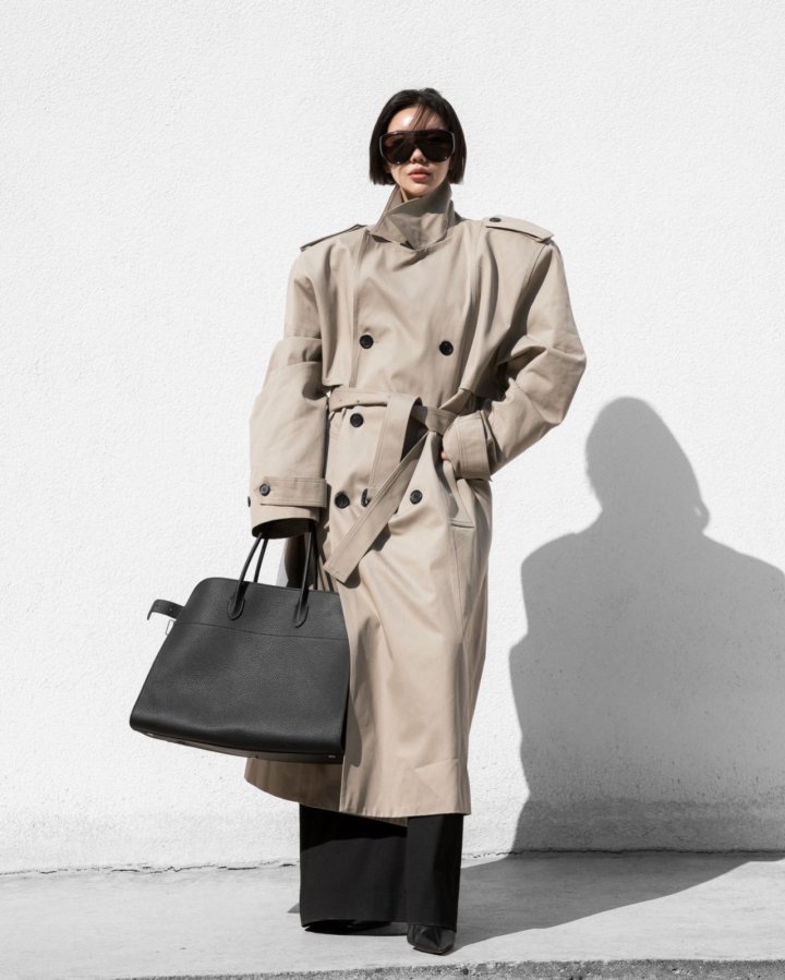 Paper Moon - Korean Women Fashion - #restrostyle - Padded Double Breasted Trench Coat