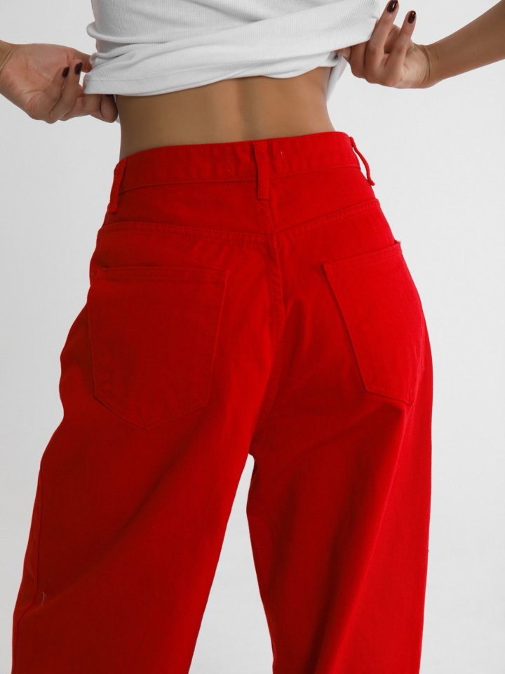 Paper Moon - Korean Women Fashion - #romanticstyle - Color Point Wide Cotton Twill Trousers - 6