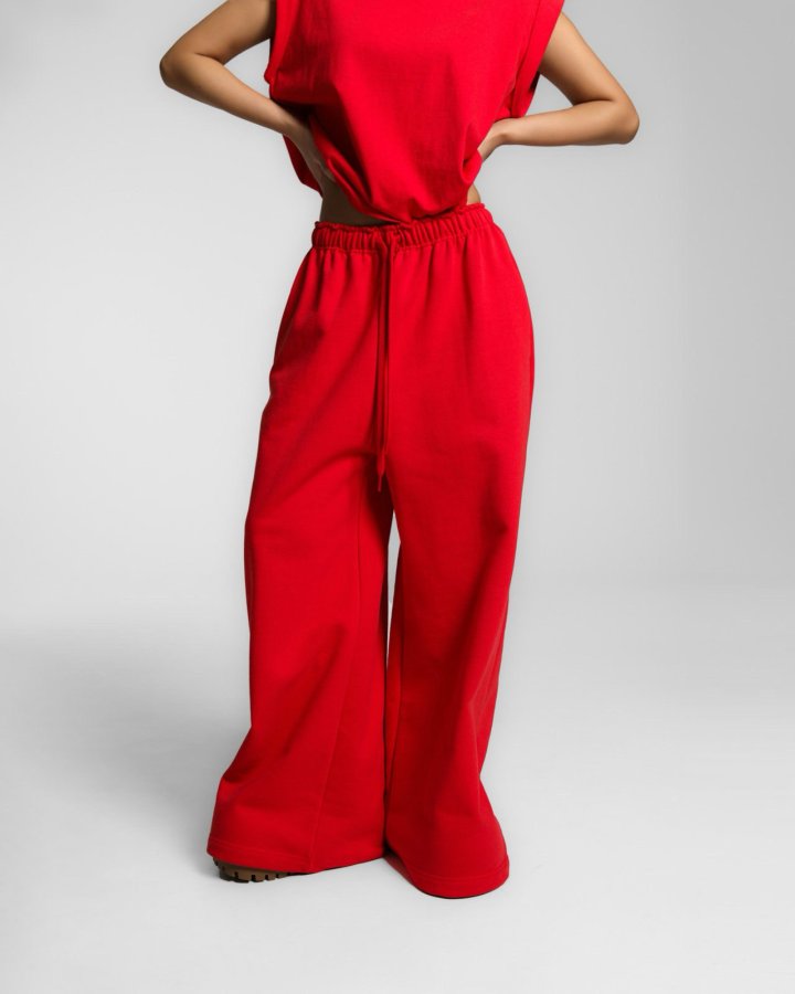 Paper Moon - Korean Women Fashion - #restrostyle - Maxi Wide Detail Sweat Trousers - 4
