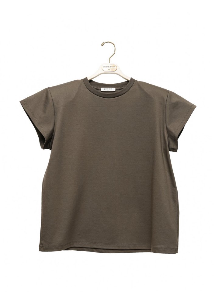 Paper Moon - Korean Women Fashion - #romanticstyle - Padded Shoulder Wing Sleeved Tee - 5