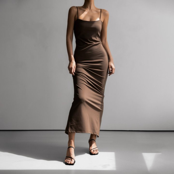 Paper Moon - Korean Women Fashion - #romanticstyle - Slip Long Slim Maxi Spandex Dress - 5