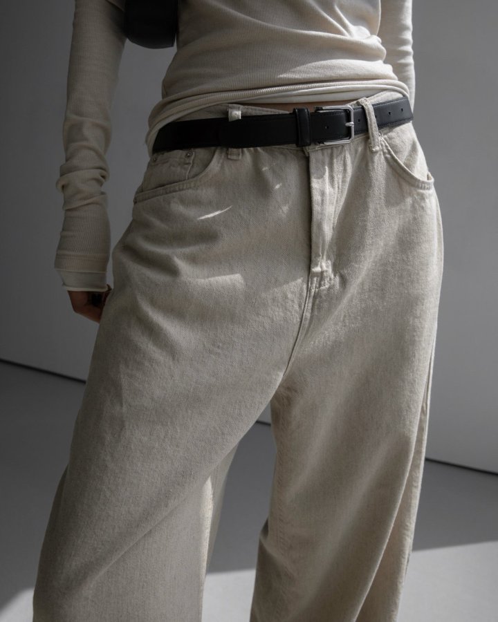 Paper Moon - Korean Women Fashion - #restrostyle - Natural Linen Denim Wide Pants - 4