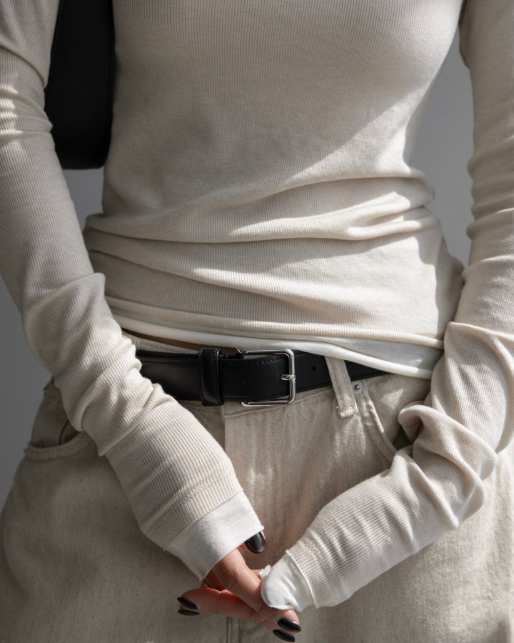 Paper Moon - Korean Women Fashion - #romanticstyle - Layered Detail Ribbed Long Sleeved Tee - 3