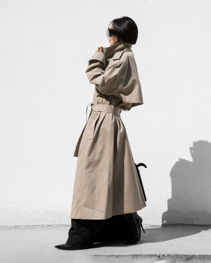 Paper Moon - Korean Women Fashion - #romanticstyle - Padded Double Breasted Trench Coat - 2