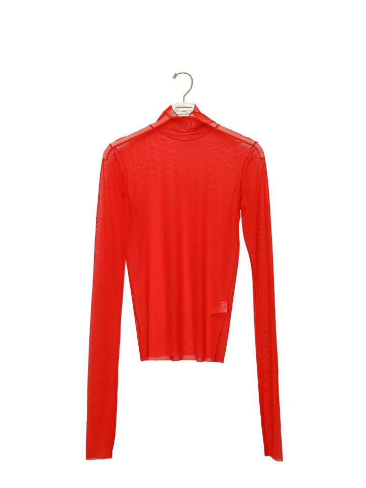Paper Moon - Korean Women Fashion - #romanticstyle - Mesh Sheer Turtleneck Long Sleeved Tee - 4
